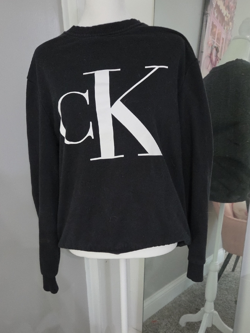 Calvin Klein Black Sweatshirt with White CK Logo